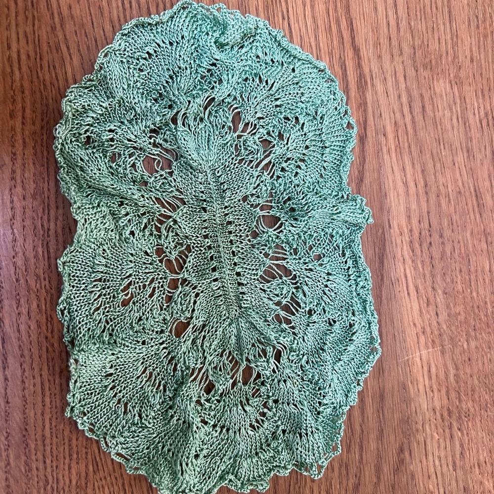 Vintage Handcrafted Green Lace Doily